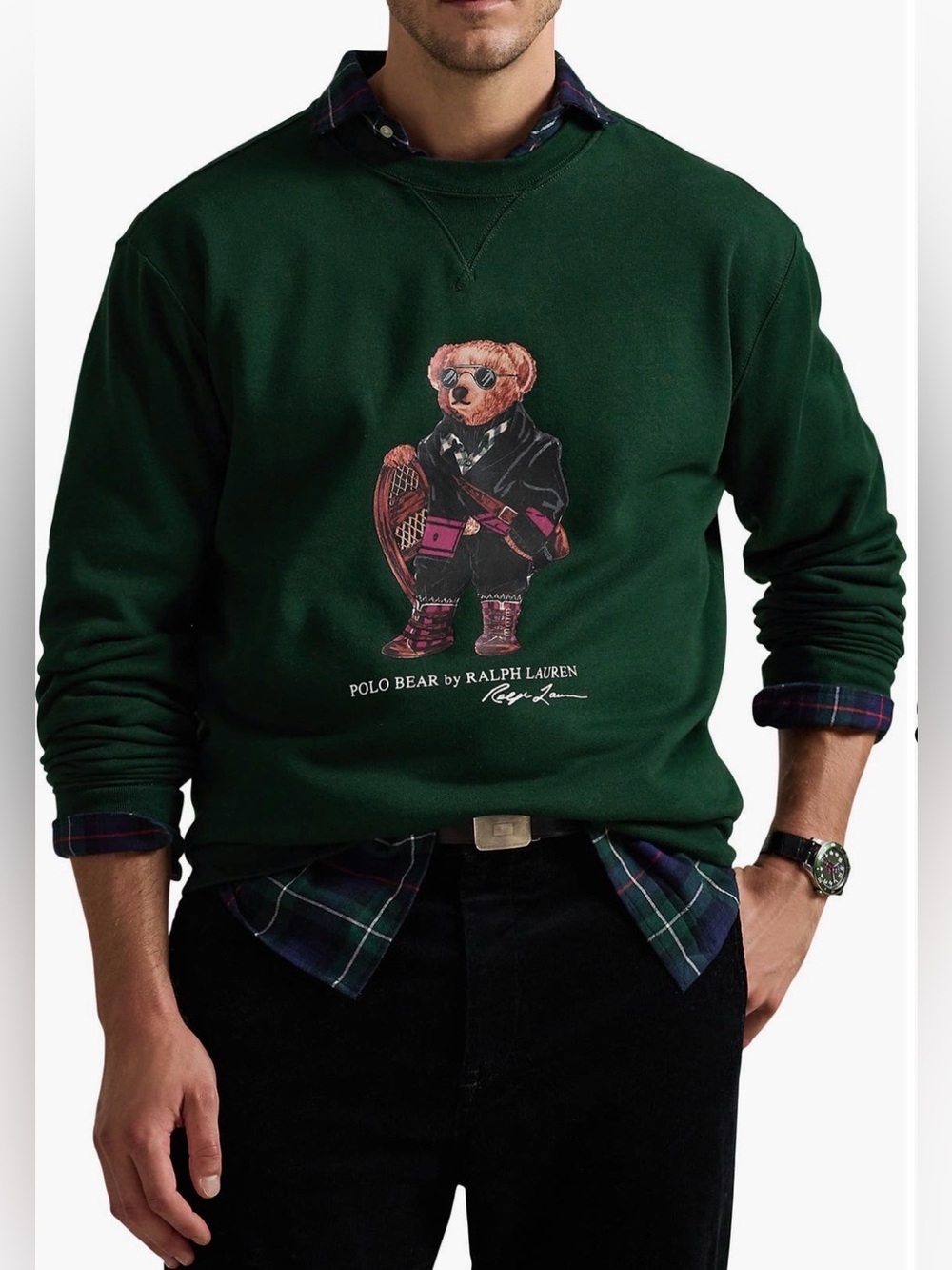 Ralph Lauren Forest Green Polo Bear Crewneck Sweatshirt